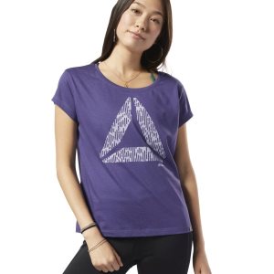 Reebok Graphic Series Aerowarm Easy T Shirt Damen - Lila - DE 516-BSC